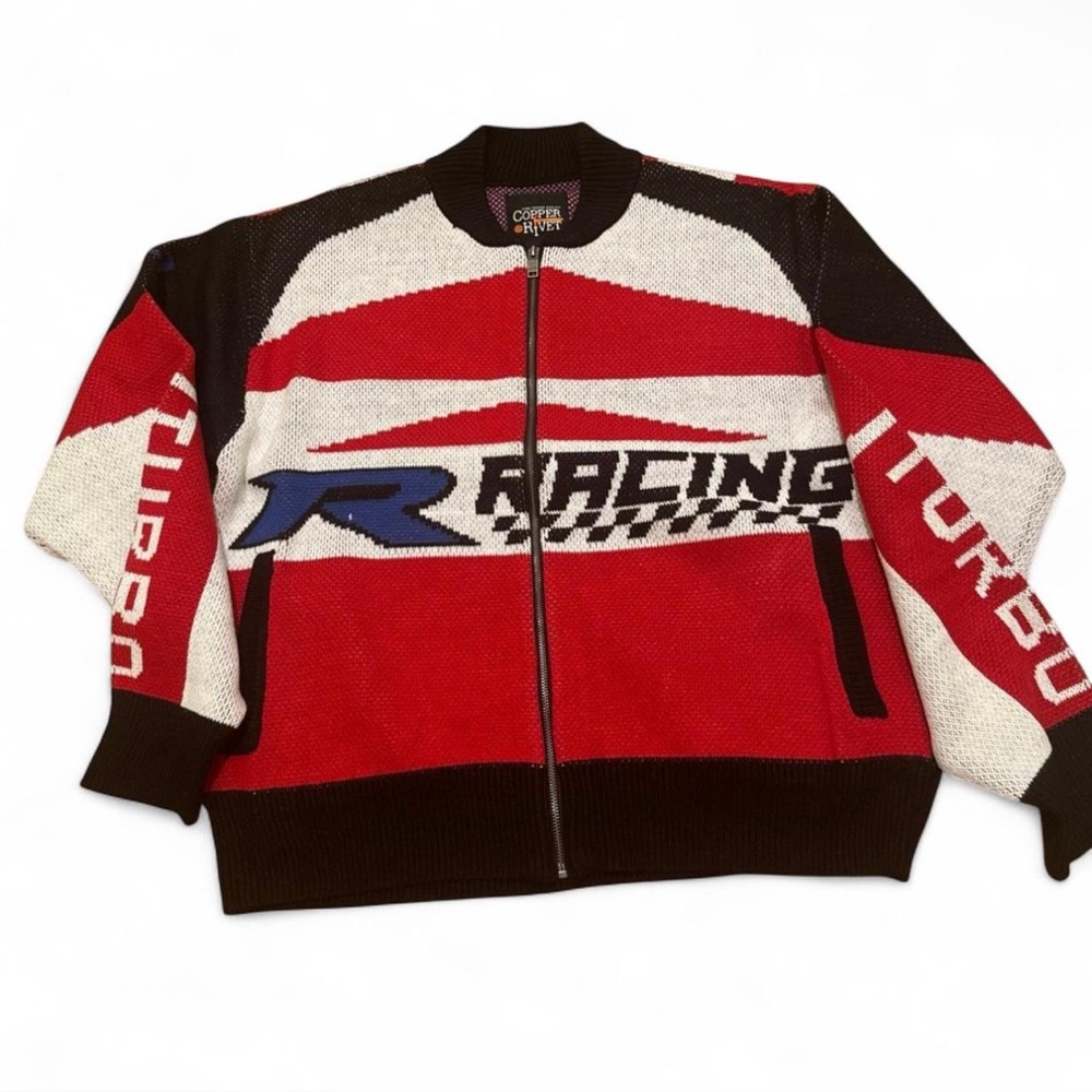 Copper Rivet Mens Racing Zip Up Size Small